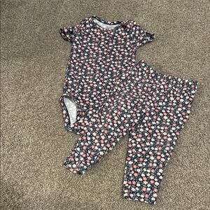 Carter's Navy Floral Matching Set with Pink Flowers